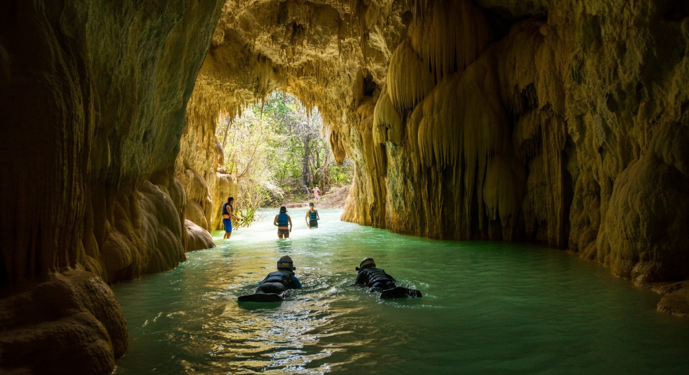 Plonger dans les grottes en Argentine