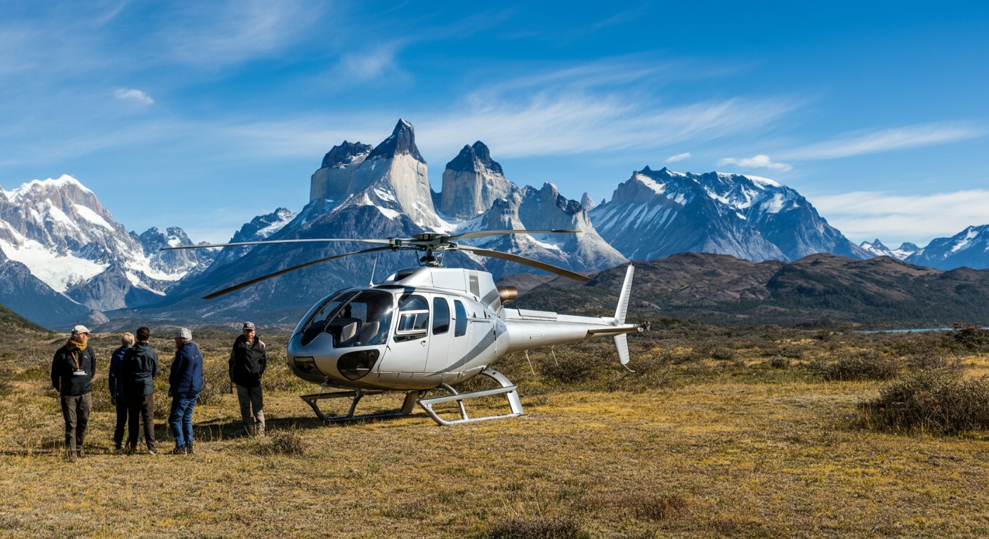 Helikopterflug über Patagonien