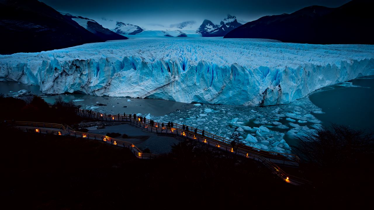 Perito Moreno Glacier With A Full Moon (0)